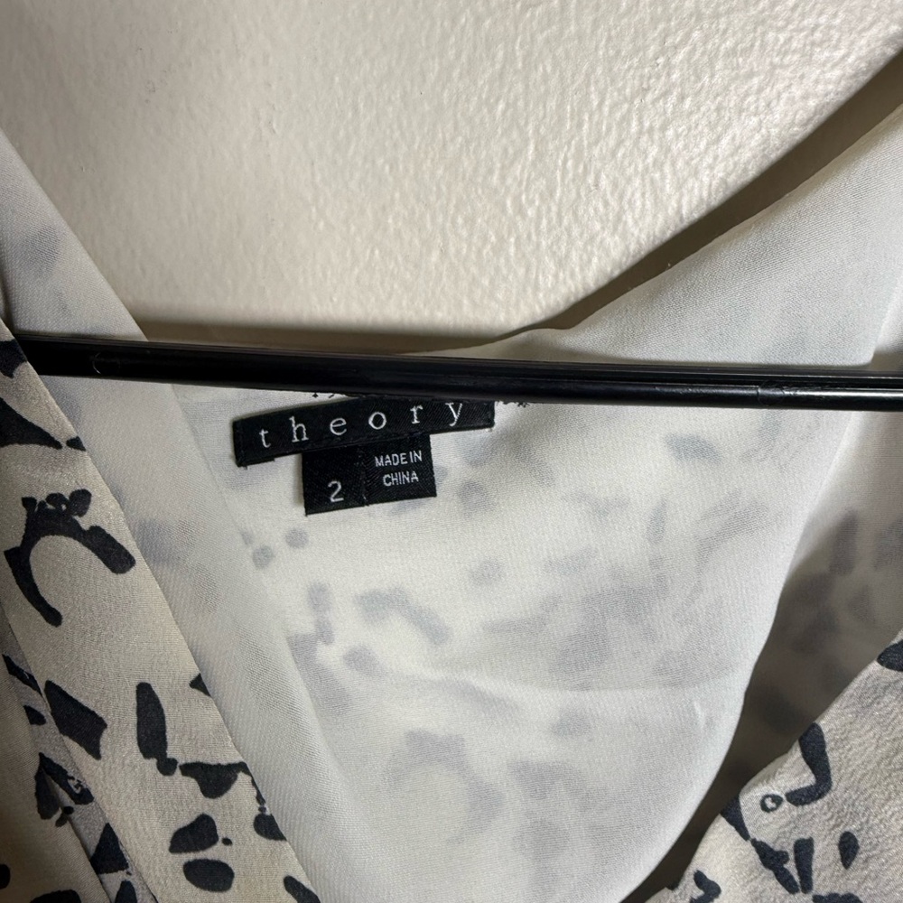 Theory Gray Silk Jaysa Drape Neck Midi Dress Size 2 - Picture 3 of 4
